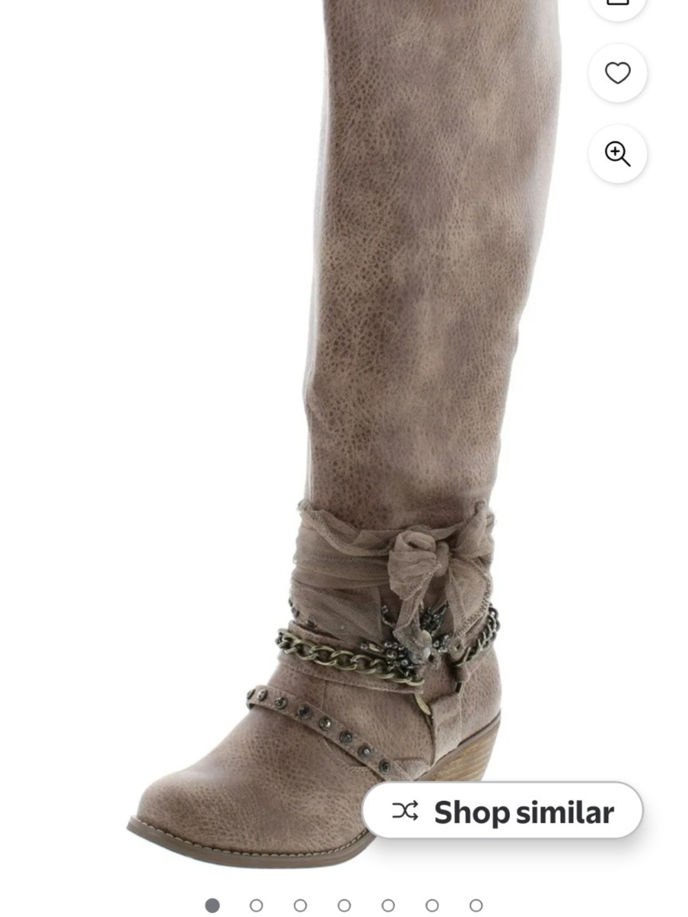 Not Rated Brown Tall Boots With Chain & Stud Details Size 9m